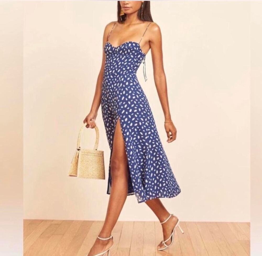 Reformation Juliette Dress Blue White Size XS